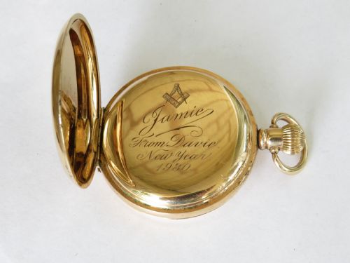 fig 2. Antique Waltham Bartlett half hunter pocket watch