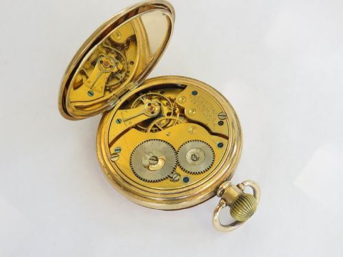 fig 1. Waltham Traveler half hunter pocket watch, 1917