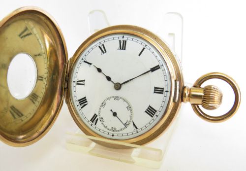 fig 1. Antique Rode Watch Co half hunter pocket watch