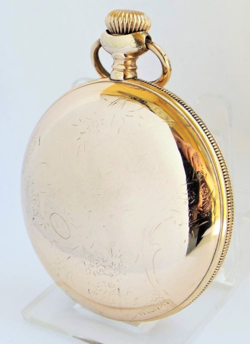 fig 1. Large antique 1897 Waltham pocket watch.