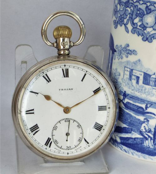 A 1920s Silver Trojan Pocket Watch.