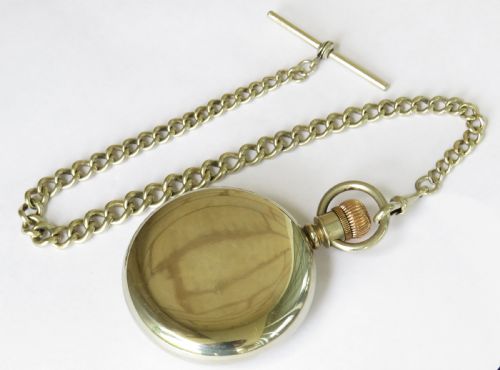 fig 1. Antique 1914 Waltham pocket watch and chain