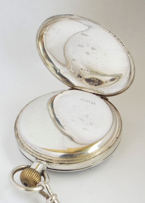 fig 3. 1920s Rival silver pocket watch and chain.