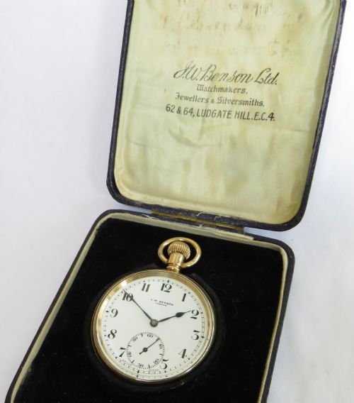 fig 2. Antique J W Benson pocket watch, boxed