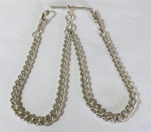 1924 Silver Double Watch Chain, Cashmore