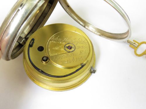 fig 2. 1894 silver pocket watch, John Hawley, Hatton Garden