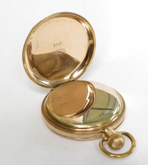 fig 1. Antique Waltham full hunter pocket watch, 1913