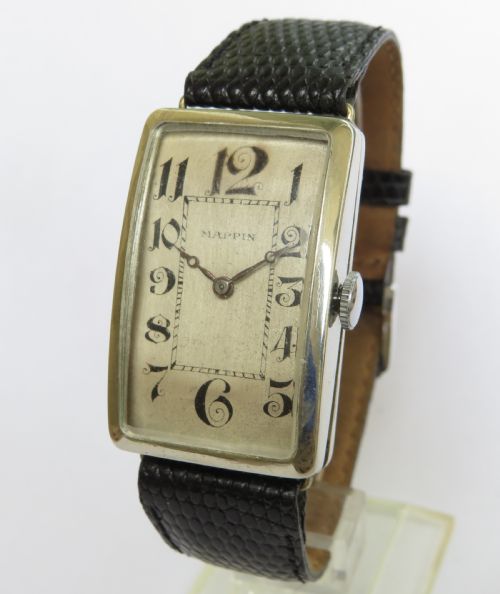Gents Large 1930s Art Deco Wrist Watch for Mappin