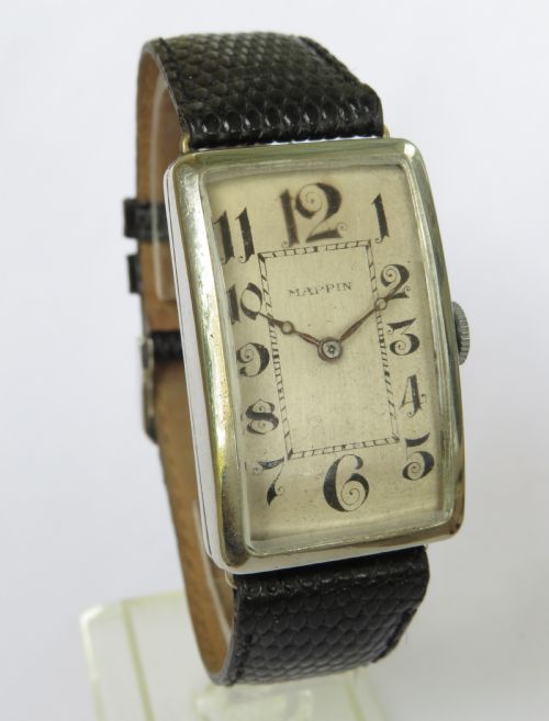 fig 1. Gents large 1930s Art Deco wrist watch for Mappin