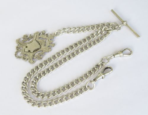 1930 Silver Double Chain and Albert