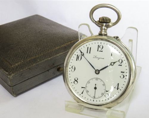 Antique Silver Longines Pocket Watch, 1908