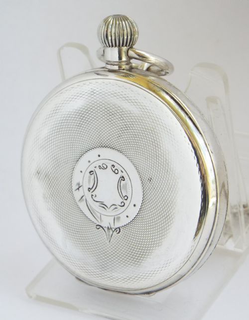 fig 1. Antique silver pocket watch, 1919 & chain.