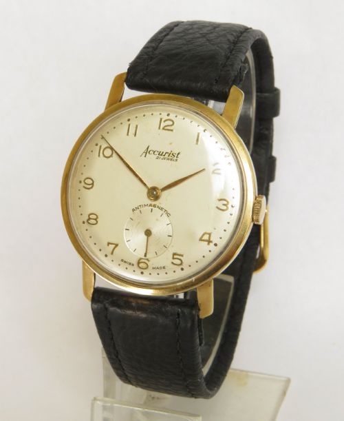 Gents 9 Carat Gold Accurist Wrist Watch, 1966