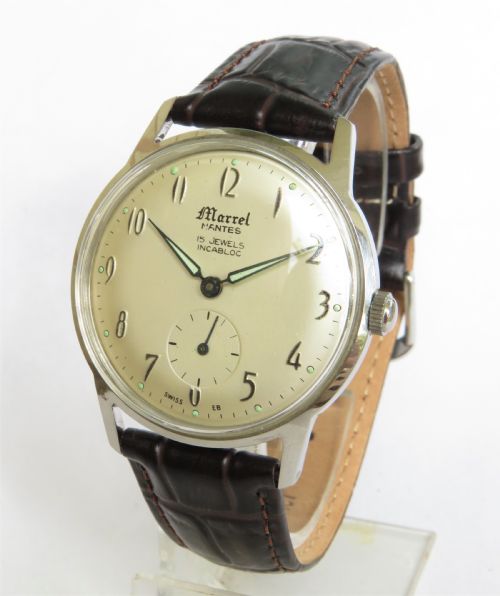 fig 1. Gents 1940s wrist watch, Marrel of Nantes