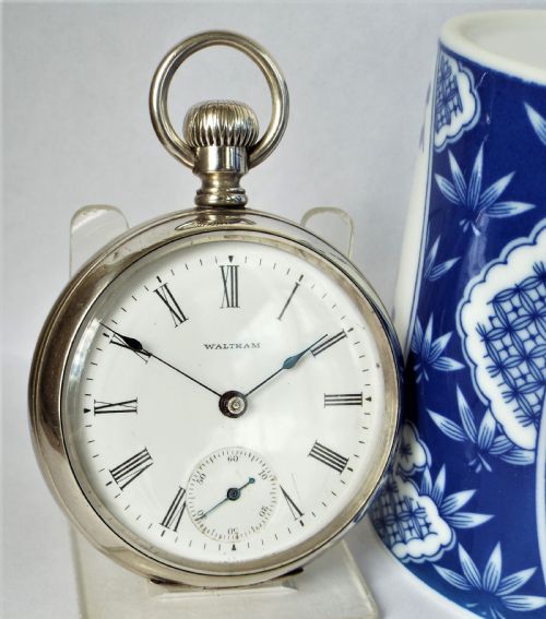 Antique 1898 Silver Waltham Pocket Watch.