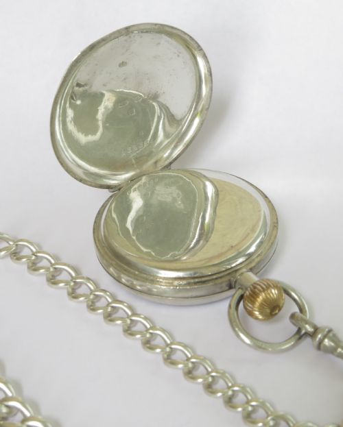 fig 2. Antique silver pocket watch and chain