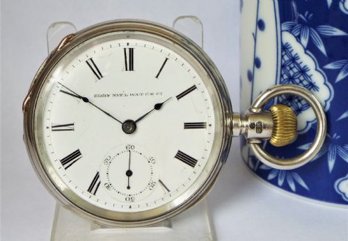 Antique Silver Elgin Leader Pocket Watch 1879.