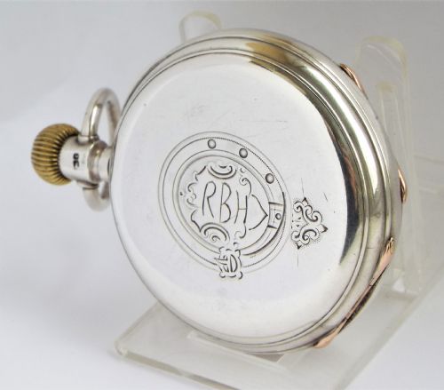 fig 1. Antique silver Elgin Leader pocket watch 1879.