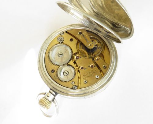 fig 3. Silver half hunter pocket watch for J W Benson