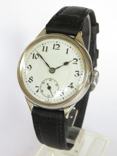 Gents Silver Helvetia Wrist Watch, 1918