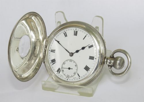 Antique Silver Stockmar Half Hunter Pocket Watch