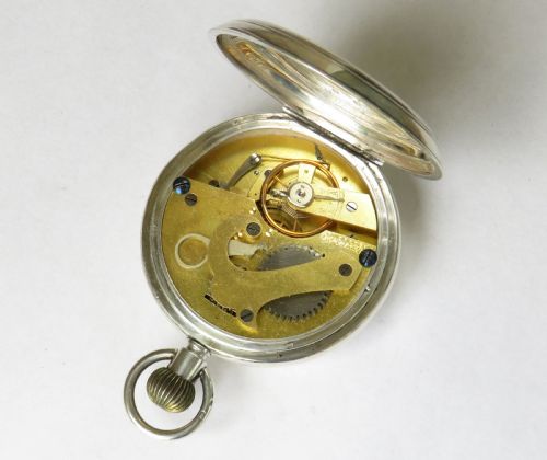 fig 2. Rare antique silver Excelsior Lever stopwatch