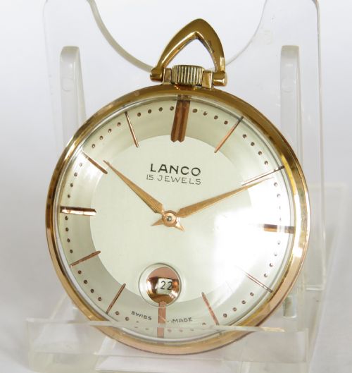 fig 1. Rare 1950s Lanco flying saucer pocket watch.
