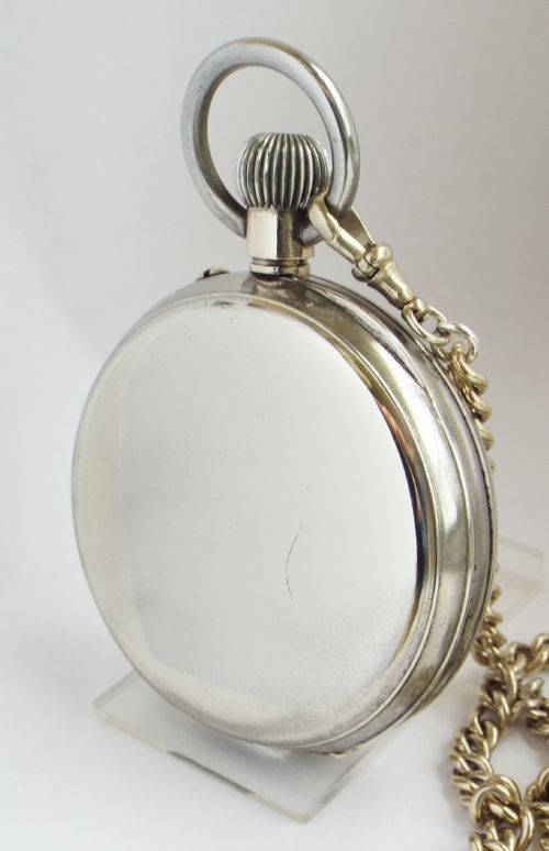 fig 1. Antique Goliath pocket watch and chain, circa 1910s.