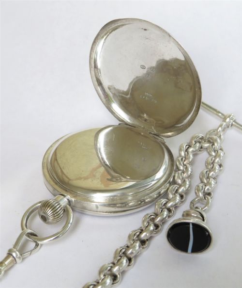 fig 2. Antique silver Dimier Freres pocket watch and chain