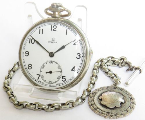 1938 Omega Pocket Watch and Chain