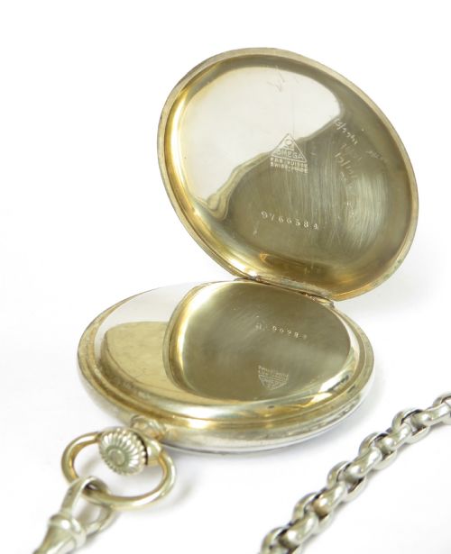 fig 2. 1938 Omega pocket watch and chain