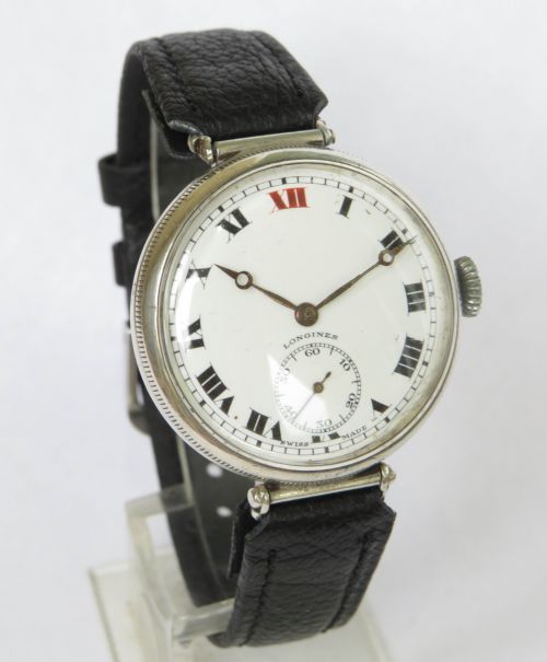 fig 1. Gents 1933 silver Longines wrist watch