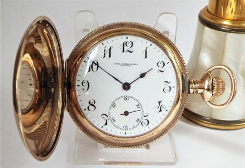 A 1920s Minerva Full Hunter Pocket Watch Originally Retailed by Porte & Markle Winnipeg.