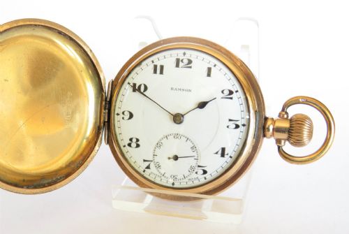 1920s swiss ramson full hunter pocket watch - CATEGORY: ANTIQUE WATCHES - DATED 1920