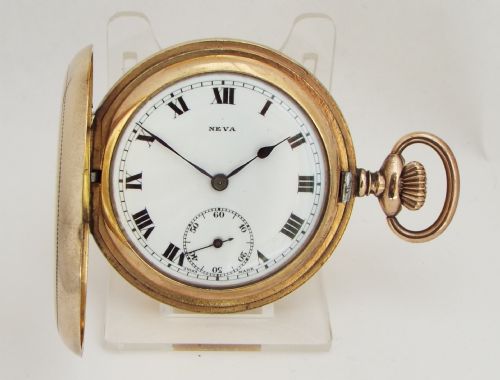 A 1930s Neva Full Hunter Pocket Watch.