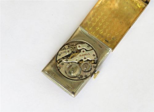 fig 2. Good sized mens 9ct gold Art Deco wrist watch