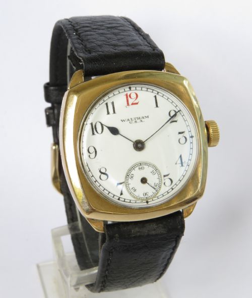 fig 1. Gents 9ct gold Waltham Wrist Watch, 1933
