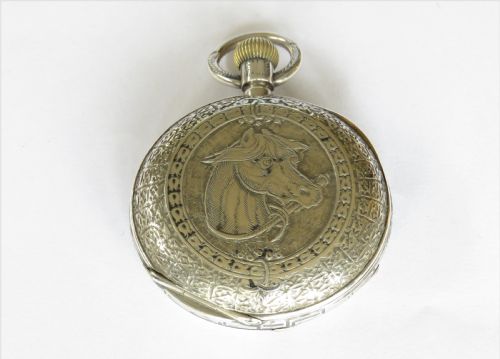 Interesting Antique Pocket Watch with Horse Image