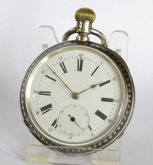 fig 1. Interesting antique pocket watch with horse image