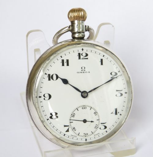 fig 1. 1924 silver Omega pocket watch