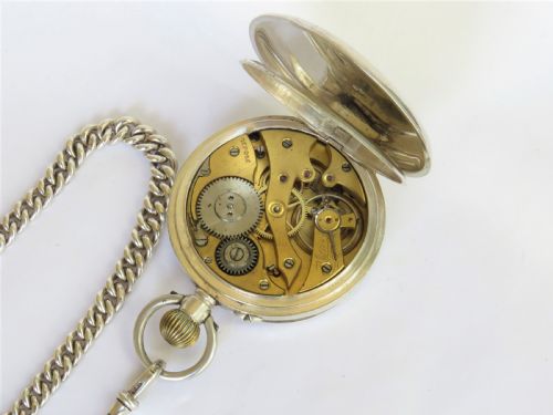 fig 2. Antique silver pocket watch and chain