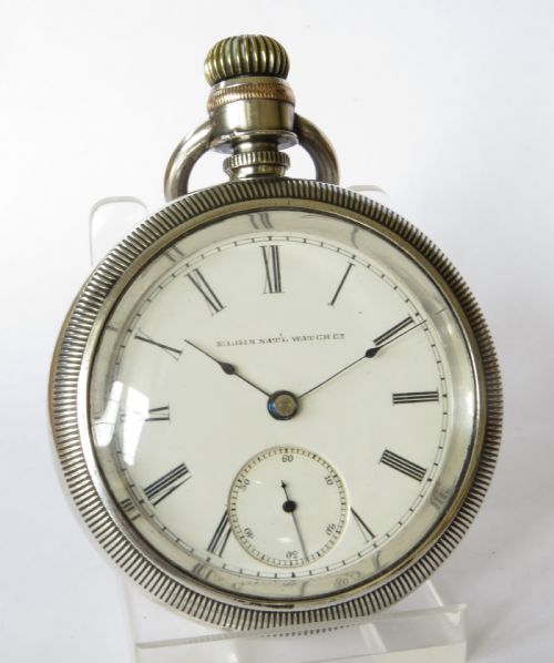 fig 1. Antique Elgin G M Wheeler railway pocket watch, 1887