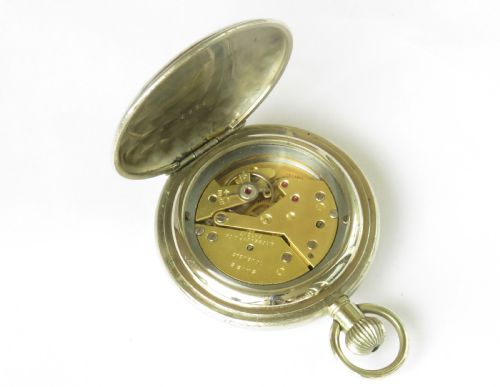 fig 1. Small 1950s full hunter pocket watch, A Rosskopf & Co
