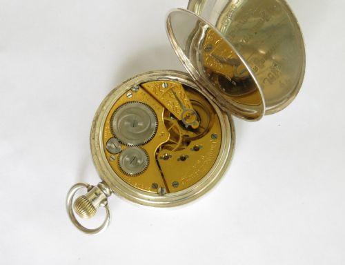 fig 3. Silver Elgin half hunter pocket watch