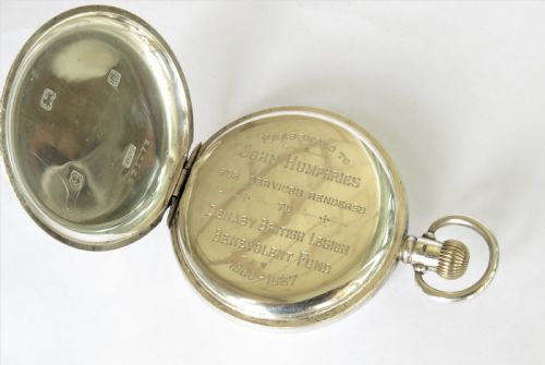 fig 4. Silver Elgin half hunter pocket watch