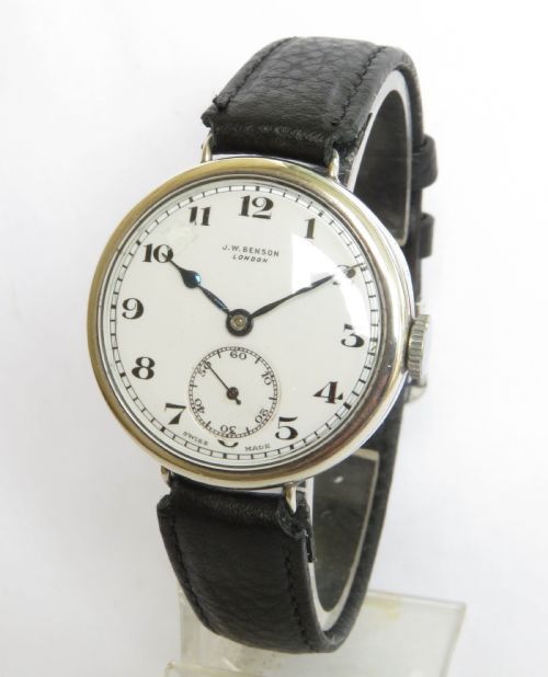 Gents 1933 Silver Wrist Watch from J W Benson