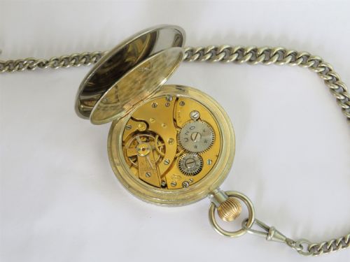 fig 1. Antique Dimier Freres & Cie Uno pocket watch and chain