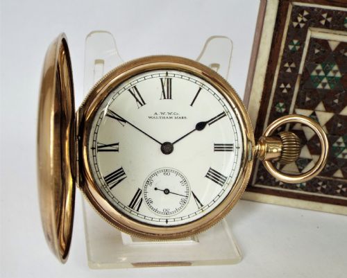 Antique Waltham Bond Street Hunter Pocket Watch