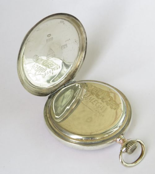 fig 2. Silver Omega pocket watch with rare dial, 1938
