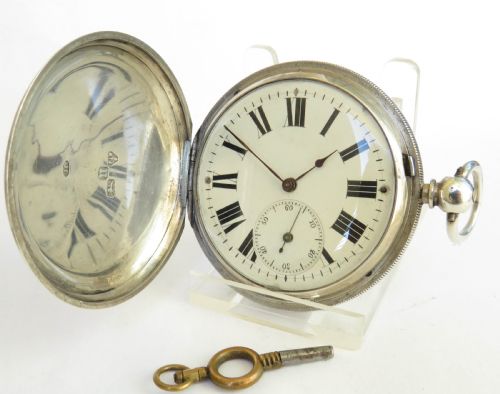 Antique English Silver Pocket Watch, Unusual Case